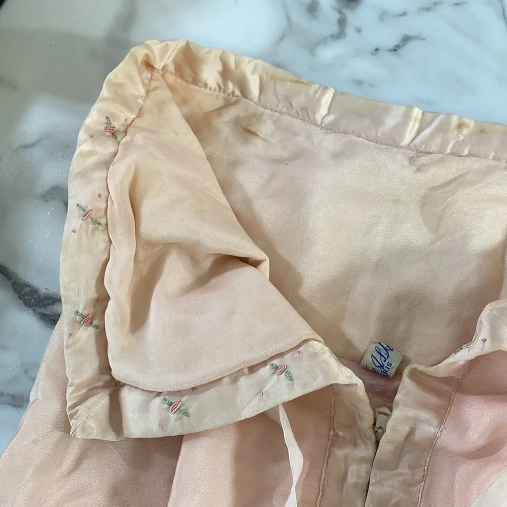 Vintage 60s The JS Hudson Co Zip up‎ Silk Swaddle Blanket Set Baby Pink Ruffle
